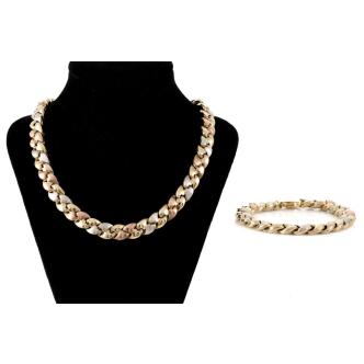 9ct Gold Necklace & Bracelet Set 66.5g