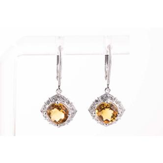2.36ct Citrine and Diamond Earrings