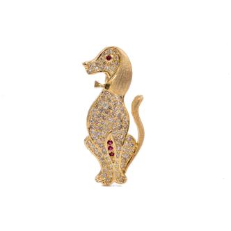 Ruby and Diamond Brooch