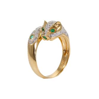 0.28cts Emerald and Diamond Ring
