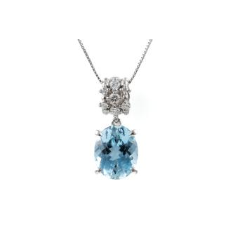 3.60ct Aquamarine and Diamond Pendant