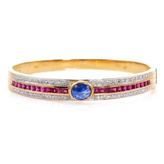 Sapphire, Ruby and Diamond Bangle