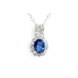 1.39ct Sapphire and Diamond Pendant
