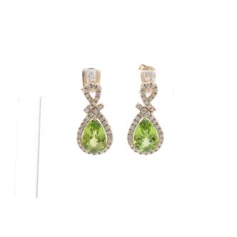 3.25ct Peridot & Diamond Earrings
