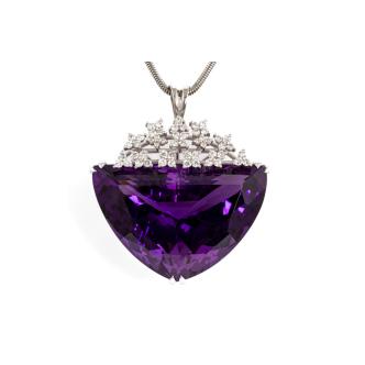 68.33ct Amethyst and Diamond Pendant