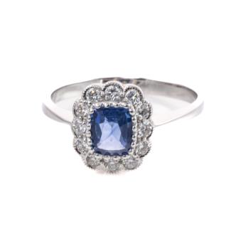 0.92ct Sri Lankan Sapphire, Diamond Ring