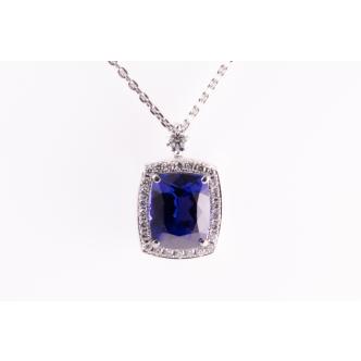 5.98ct Tanzanite and Diamond Pendant