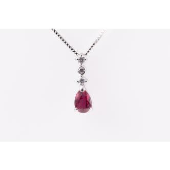 0.95ct Ruby and Diamond Pendant