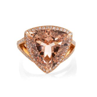 10.21ct Morganite and Diamond Ring