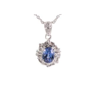 2.15ct Blue Sapphire and Diamond Pendant