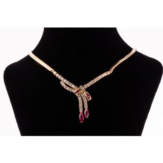 1.34ct Ruby and Diamond Necklace
