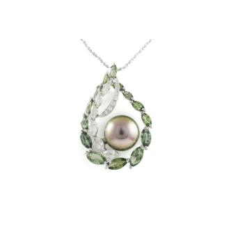 6.28ct Sapphire, Pearl & Diamond Pendant