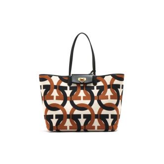 Ferragamo Gancini Canvas Tote