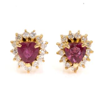 0.48ct Ruby and Diamond Earrings