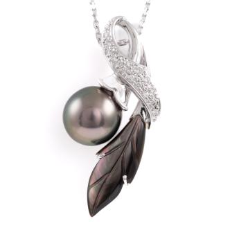 11.1mm Tahitian Pearl & Diamond Pendant