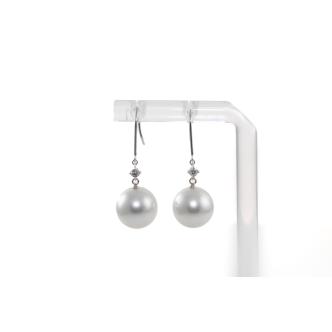 11.9mm Pearl and Diamond Earrings