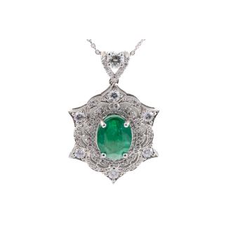 4.07ct Zambian Emerald & Diamond Pendant