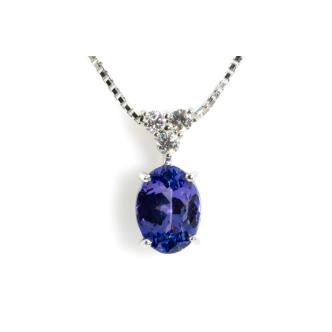 1.04ct Tanzanite and Diamond Pendant