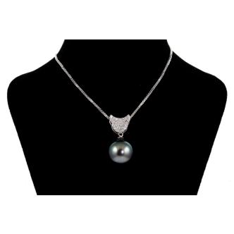 15mm Tahitain Pearl & Diamond Pendant