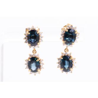 3.54ct Sapphire and Diamond Earrings
