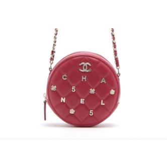 Chanel Red Lucky Charms Round Clutch