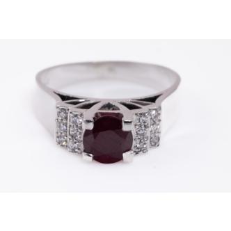 0.70ct Ruby and Diamond Ring