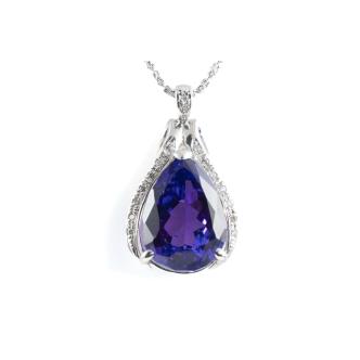 15.11ct Tanzanite and Diamond Pendant