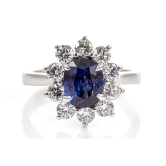2.18ct Sapphire and Diamond Ring