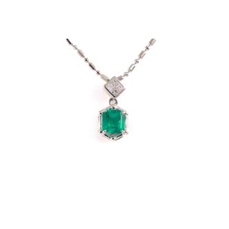 0.78ct Emerald and Diamond Pendant