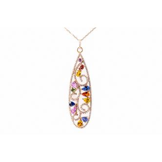 3.84ct Sapphire & Diamond Pendant
