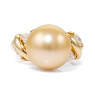 12.2mm South Sea Pearl & Diamond Ring