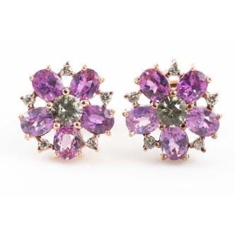 Unheated Sapphire & Diamond Earrings