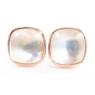 6.51ct Orange Moonstone Stud Earrings