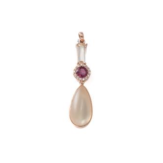 6.83ct Moonstone & Mixed Gem Pendant