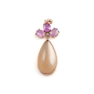 1.50ct Padparadscha & Moonstone Pendant