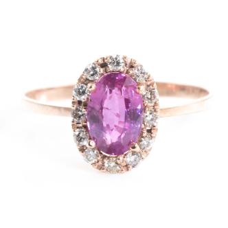 1.25ct Padparadscha & Diamond Ring