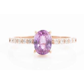 0.93ct Padparadscha and Diamond Ring