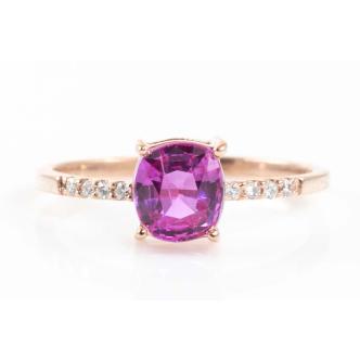 1.10ct Unheated Sapphire & Diamond Ring