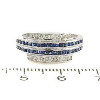 Blue Sapphire & Diamond Ring