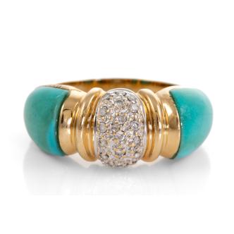 Turquoise and Diamond Ring