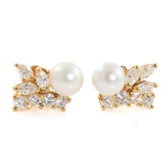 Pearl and Diamond Earrings