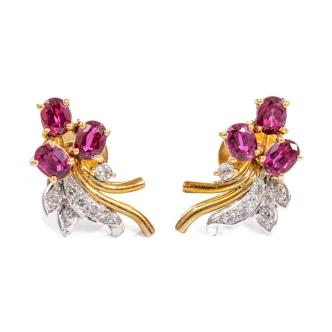 1.38ct Ruby and Diamond Earrings