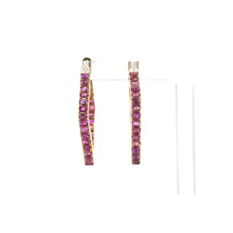 Ruby Square Hoop Earrings