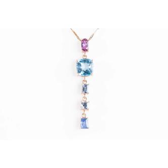 2.59ct Ceylon Topaz & Sapphire Pendant