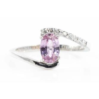 Padparadscha Sapphire and Diamond Ring
