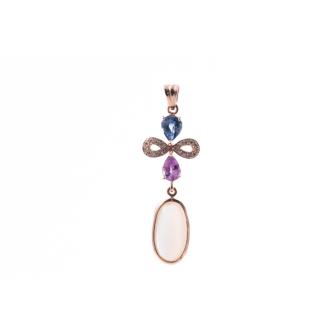 Mixed Gemstone and Diamond Pendant