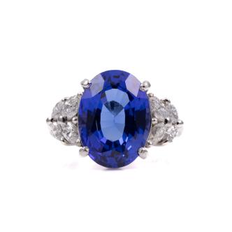 7.36ct Tanzanite and Diamond Ring