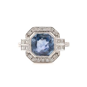 3.04ct unheated Ceylon Sapphire Ring GSL