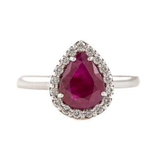 1.70ct Burmese Ruby & Diamond Ring GIA