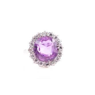6.00ct Unheated Sapphire & Diamond Ring